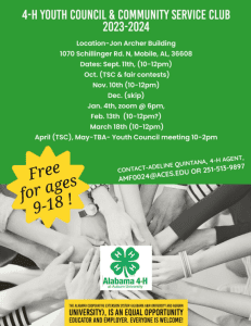 Alabama 4H Youth Council and Community Service Club