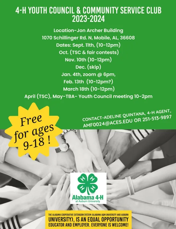 Alabama 4H Youth Council and Community Service Club