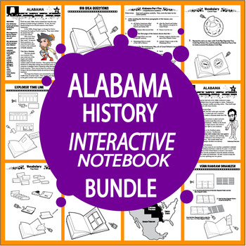 Alabama History Interactive Notebook Bundle